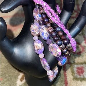 Purple rain ☔️ semi precious stone stack